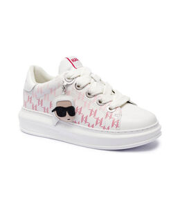 Кеды женские Karl Lagerfeld с принтом из монограмм, белый kl244w0000135610038 | bianco