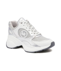 Кроссовки женские Michael Kors Zuma trainer комбинированные на танкетке, серебряный mk242w0002132470039 | argento