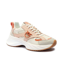 Кроссовки женские Pinko комбинированные с логотипом, розовый pi252w000021c410035 | nude