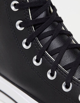 Черные кожаные кроссовки с завышенной талией Converse Chuck Taylor All Star 204108958 | black