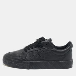 Off-White Black Leather Vulcanized Low Top Sneakers Size 40 1122195