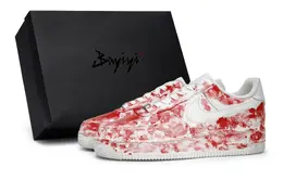 Кроссовки Air Force 1 для скейтборда, унисекс, низкие, красный Nike cw2288-111(team80男女天晕流光红sbox) | white/red