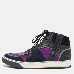 Lanvin Multicolor Leather and Mesh High Top Sneakers Size 41 1125169