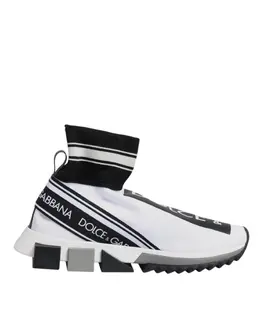 Dolce & Gabbana White Black Sorrento Socks Sneakers Shoes - EU40/US9.5 la12291-40