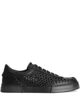 Dolce & Gabbana mesh-panelling leather sneakers 26518023