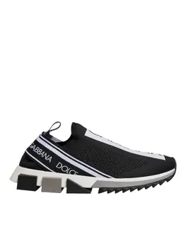 Dolce & Gabbana Black White Slip On Sorrento Sneakers Shoes - EU40/US7 mv7053-40