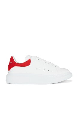 Кроссовки Alexander McQueen Leather, цвет White & Lust Red amcq-mz135 | white & lust red