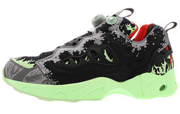 Кроссовки Megahouse X Instapump Fury Lifestyle для мужчин с низким верхом черного/зеленого/красного цвета Reebok bs7026
