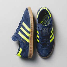 Кроссовки hamburg w Adidas, желтый js0678 | night indigo / solar yellow / gold metallic