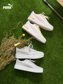 Кроссовки женские Puma Skye на толстой подошве, белый / розовый 620279428446 | 白-玫瑰粉-焦糖布丁色-22