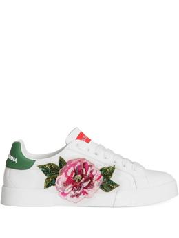 Кроссовки Dolce & Gabbana с цветочной аппликацией, белый ck2318a6h61 | белый
