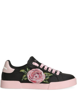 Кроссовки Dolce & Gabbana с цветочным принтом, черный ck2318a6o56 | черный