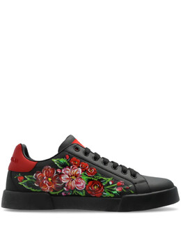 Кроссовки Dolce & Gabbana с цветочным принтом, черный ck2330an257 | черный