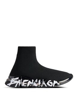 Мужские высокие трикотажные кроссовки Speed 2.0 Balenciaga, черный 5376605 | black