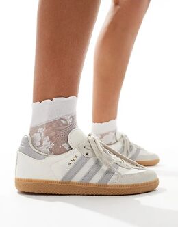 Кроссовки Samba OG в кремово-белом и сером цветах Adidas 134880721 | ivory