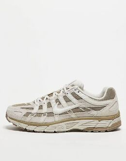 Кроссовки унисекс P-6000 белого и коричневого цвета Nike 135758304 | biege