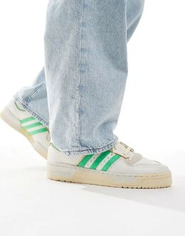 Низкие кроссовки Rivalry 86 кремового и зеленого цвета Adidas 135826435 | cream