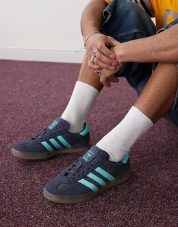 Кроссовки Gazelle Indoor темно-синего и синего цветов Adidas 135826449 | navy