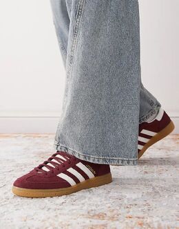 Бордовые и белые кроссовки Handball Spezial Adidas 138322567 | burgundy