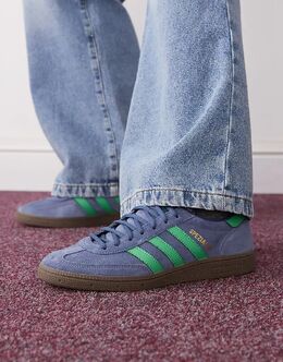Темно-синие и зеленые кроссовки Handball Spezial Adidas 138322569 | navy