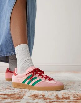 Кроссовки Gazelle Indoor зеленого и розового цвета Adidas 138323087 | dark green