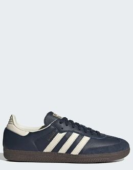 Кроссовки Samba OG синего цвета Adidas 140466109 | night navy / cream white / gum