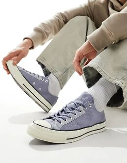 Кроссовки Chuck 70 Ox из замши и парусины темно-синего цвета Converse 140860365 | blue