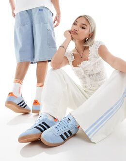 Кроссовки Gazelle синего и индиго цвета с резиновой подошвой Adidas 134169639 | multi