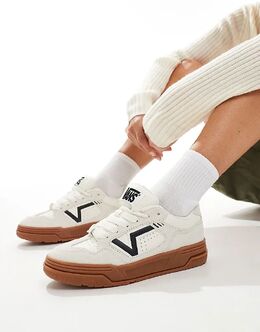 Кроссовки upland из массивной замши бежевого цвета с резиновой подошвой Vans 135591404 | white