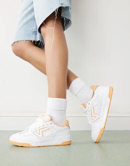 Кроссовки Upland из массивной кожи белого и оранжевого цветов Vans 135591408 | orange