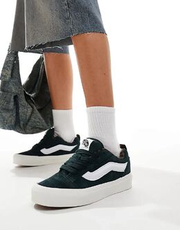 Кроссовки knu skool из массивной замши темно-зеленого цвета Vans 135591426 | dark green