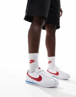 Кроссовки Cortez из кожи белого, красного и синего цветов Nike 135764973 | white