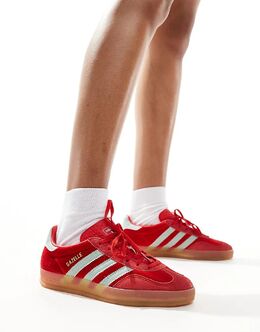 Кроссовки Gazelle Indoor из красного и синего бархата Adidas 135826135 | red