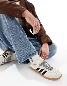 Кроссовки Samba OG кремового и темно-коричневого цвета Adidas 136194338 | cream