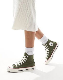Кроссовки Chuck Taylor All star Hi с массивными шнурками зеленого цвета Converse 136454018 | green