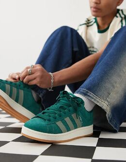 Кроссовки Campus 00 темно-зеленого и серебристого цветов Adidas 138321001 | dark green