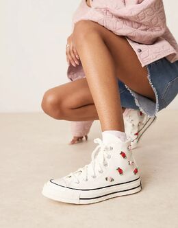 Кроссовки Valentines Chuck 70 Hi белого цвета с розами Converse 139009153 | white