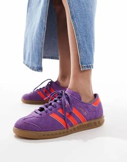 Кроссовки Hamburg фиолетового цвета Adidas 140466377 | active purple / solar red / go
