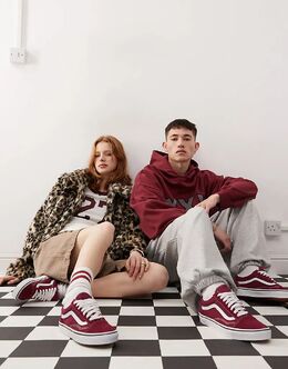 Кроссовки Old Skool по теории цвета в бордовом цвете Vans 142326404 | burgundy