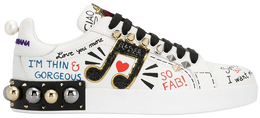 Кроссовки Dolce & Gabbana Wmns Portofino 'Musical Note Patch', белый ck1562 ah076 8s534 | musical note patch
