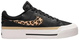 Кроссовки Nike Wmns Court Legacy Lift 'Leopard Print Swoosh', черный hf9548 001 | leopard print swoosh