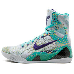 Кроссовки kobe 9 elite Nike, серый 630847-005 | wolf gray/purple/bluegreen