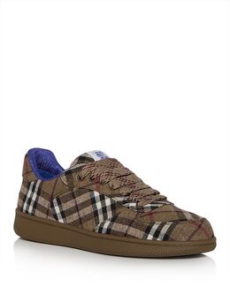 Мужские низкие кеды Terrace Check Burberry, коричневый/бежевый 5330461 | tan/beige