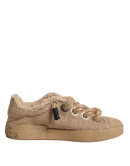 Dolce & Gabbana Brown Jute Fabric Low Top Men Sneakers Shoes - EU 39 | US 6 mv6384-39