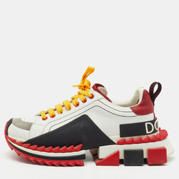 Dolce & Gabbana Multicolor Leather and Rubber Super King Lace Up Sneakers Size 39 1138557