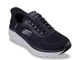 Кроссовки Skechers Hands Free Slip-ins Relaxed Fit D'Lux Walker 2.0 Rezinate — мужские, черные/серые 566599 | black/grey