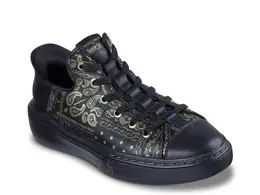 Кроссовки Skechers x Snoop Dogg Premium Leather Snoop One Double G Sneaker, черно-золотой узор с узором пейсли 581558 | black/gold paisley print