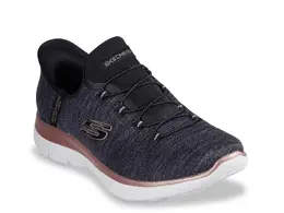 Кроссовки Skechers Hands Free: Кроссовки Summits Millionaire Slip-On — женские, черные/серые 584503 | black/grey
