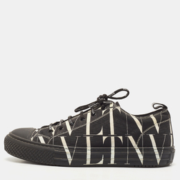 Valentino Black/White Canvas VLTN TIMES Giggies Lace Up Sneakers Size 42 1139352