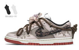 Кроссовки Nike Dunk Skateboard Shoes Unisex Low-Top Purple/Pink fd9762-061(teama-干枯玫瑰)